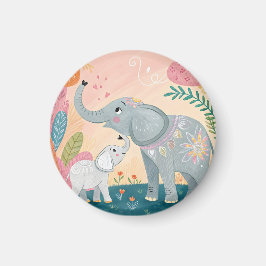 Elephant Mom and Baby Magneet