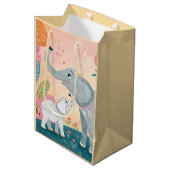 Elephant Mom and Baby Medium Cadeauzakje (Voorkant Gekanteld)