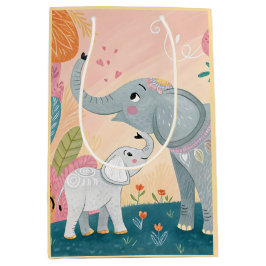 Elephant Mom and Baby Medium Cadeauzakje