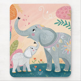 Elephant Mom and Baby Muismat