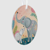 Elephant Mom and Baby Ornament (voorkant)
