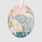 Elephant Mom and Baby Ornament (voorkant)