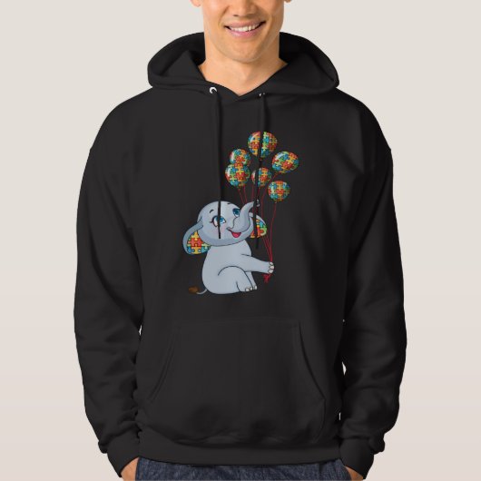 Elephant Mom Autism Child Awareness Choose Kindnes Hoodie (Voorkant)
