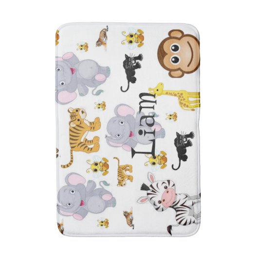 Elephant Monkey Tiger Bathroom Mat (Voorkant Verticaal)