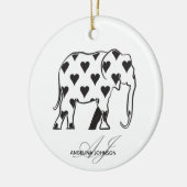 Elephant Monogrammen van het zwarte en witte harsp Keramisch Ornament (Links)