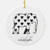 Elephant Monogrammen van het zwarte en witte harsp Keramisch Ornament (Achterkant)