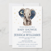 Elephant moon and sterren babyboy doucheuitnodigin kaart (Voorkant)