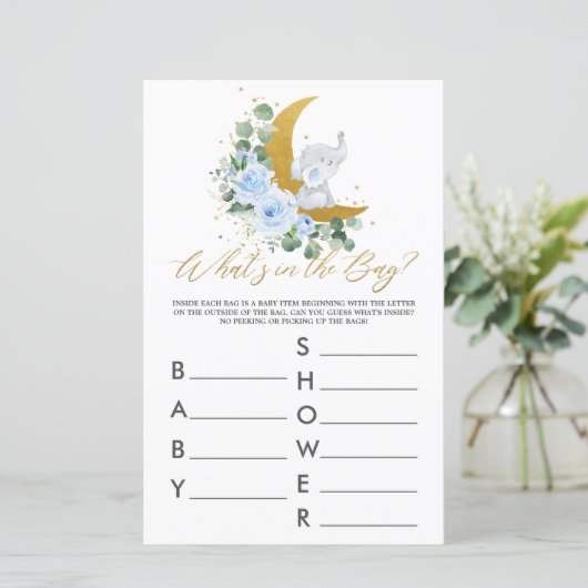 Elephant Moon Blue Floral Wat zit er in het spel? (Staand voorkant)