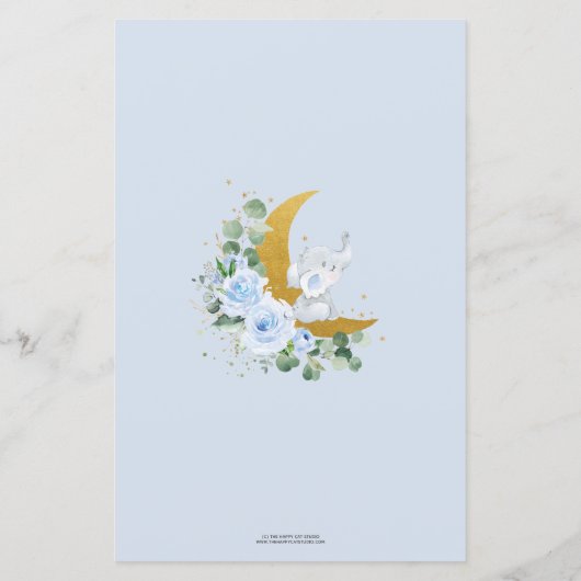 Elephant Moon Blue Floral Wat zit er in het spel? (Achterkant)