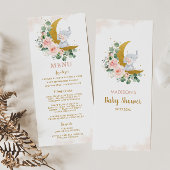 Elephant Moon Blush Floral Rozen Baby shower Menu