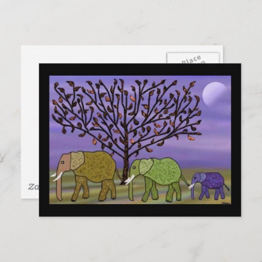 Elephant Moon Briefkaart (Voorkant / Achterkant)