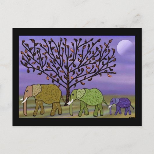 Elephant Moon Briefkaart (Voorkant)