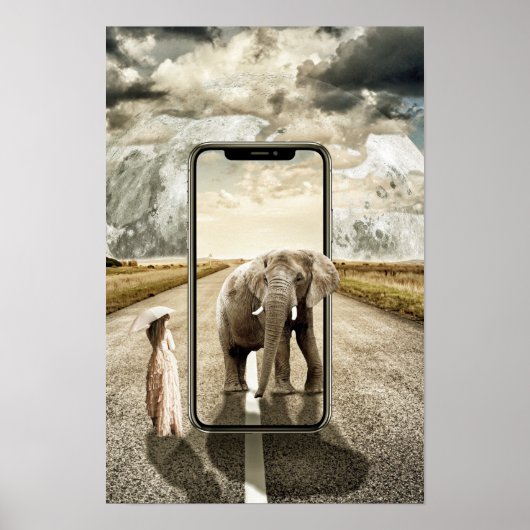 Elephant Moon Fantasy Girl Poster (Voorkant)