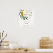 Elephant Moon Greenery Gender Neutral Welcome Sign Poster (Keuken)