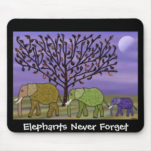 Elephant Moon Mousepad Muismat (Voorkant)