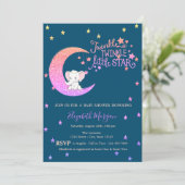 Elephant, Moon, Stars Twinkle Little Baby shower Kaart (Staand voorkant)