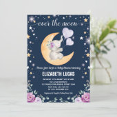 Elephant Moon Twinkle Little Stars Baby shower Kaart (Staand voorkant)