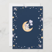 Elephant Moon Twinkle Little Stars Baby shower Kaart (Achterkant)