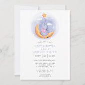 Elephant Moon Waterverf Whimsical Baby shower Kaart (Voorkant)