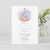 Elephant Moon Waterverf Whimsical Baby shower Kaart (Staand voorkant)
