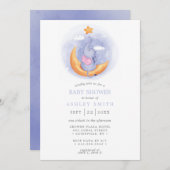 Elephant Moon Waterverf Whimsical Baby shower Kaart (Voorkant / Achterkant)