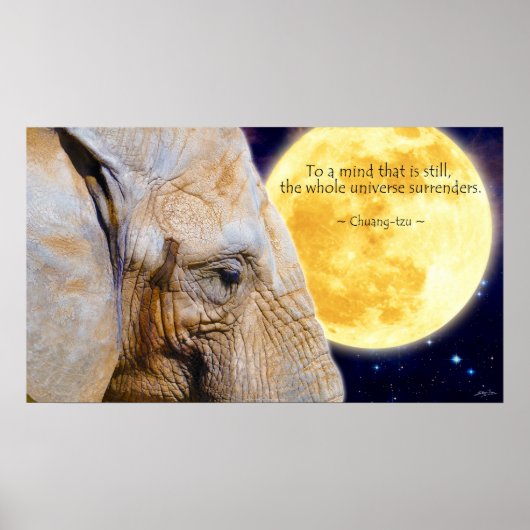 Elephant, Moon & Wisdom Quote Motivatie Poster (Voorkant)