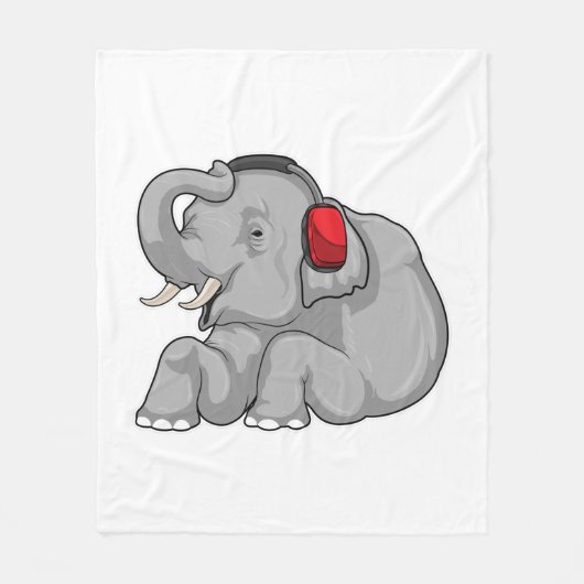 Elephant Music-hoofdtelefoon Fleece Deken (Voorkant)