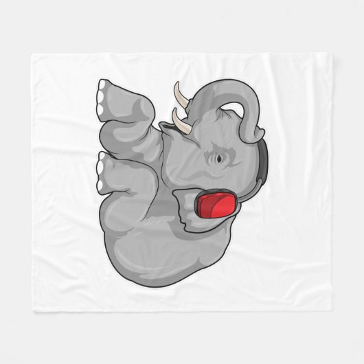 Elephant Music-hoofdtelefoon Fleece Deken (Voorkant (Horizontaal))
