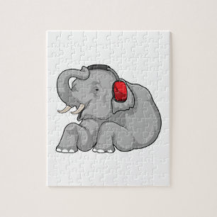 Elephant Music-hoofdtelefoon Legpuzzel