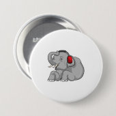 Elephant Music-hoofdtelefoon Ronde Button 7,6 Cm (Voorkant /achterkant)