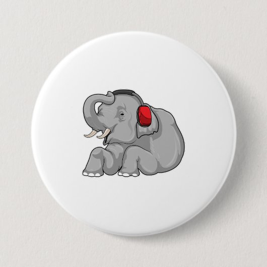 Elephant Music-hoofdtelefoon Ronde Button 7,6 Cm (Voorkant)
