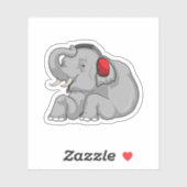 Elephant Music-hoofdtelefoon Sticker (Vel)