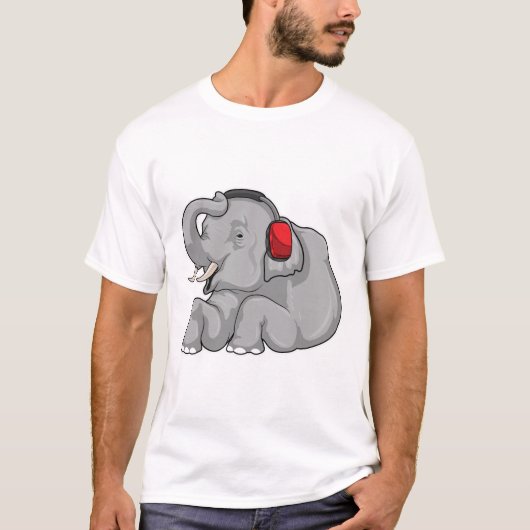 Elephant Music-hoofdtelefoon T-shirt (Voorkant)