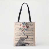Elephant Music Tote Bag (Voorkant)