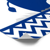 Elephant Navy Blue Grey Baby shower Banner Poster (Hoek)