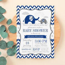 Elephant Navy Blue Grey Baby shower