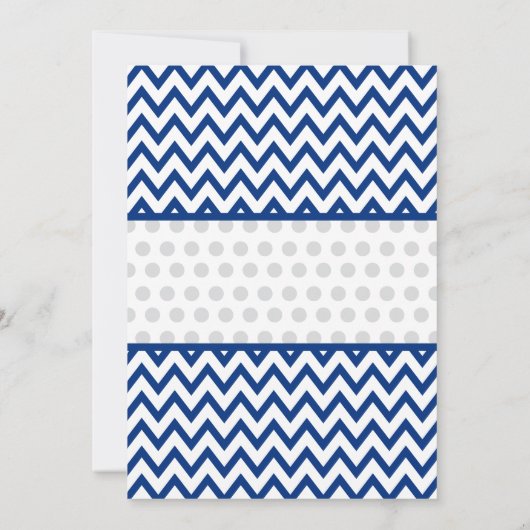 Elephant Navy Blue Grey Baby shower Kaart (Achterkant)