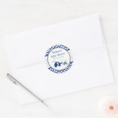 Elephant Navy Blue Grey Baby shower Ronde Sticker (Envelop)