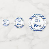 Elephant Navy Blue Grey Boy Baby shower Confetti (Voorkanten)