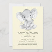 Elephant Neutraal baby shower Uitnodiging (Voorkant)