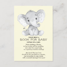 Elephant Neutral Baby shower Boek voor Baby Kaart