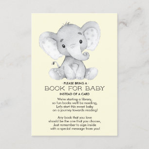 Elephant Neutral Baby shower Boek voor Baby Kaart