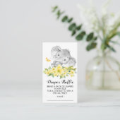 Elephant Neutral Baby shower Luier Raffle Ticket Informatiekaartje (Staand voorkant)