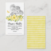 Elephant Neutral Baby shower Luier Raffle Ticket Informatiekaartje (Voorkant / Achterkant)