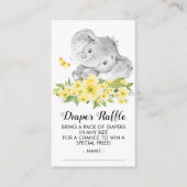 Elephant Neutral Baby shower Luier Raffle Ticket Informatiekaartje (Voorkant)