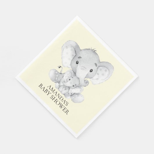 Elephant Neutral Baby shower Papieren servetten (Hoek)