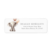 Elephant Neutral Baby shower retouradres Etiket (Voorkant)
