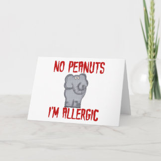 Elephant NO Peanuts Ik ben allergisch Kaart