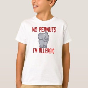 Elephant NO Peanuts Ik ben allergisch T-shirt