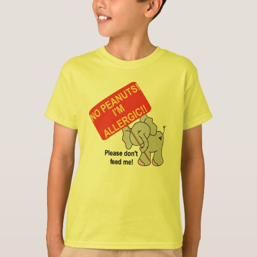 Elephant No Peanuts Ik ben allergisch T-shirt (Voorkant)